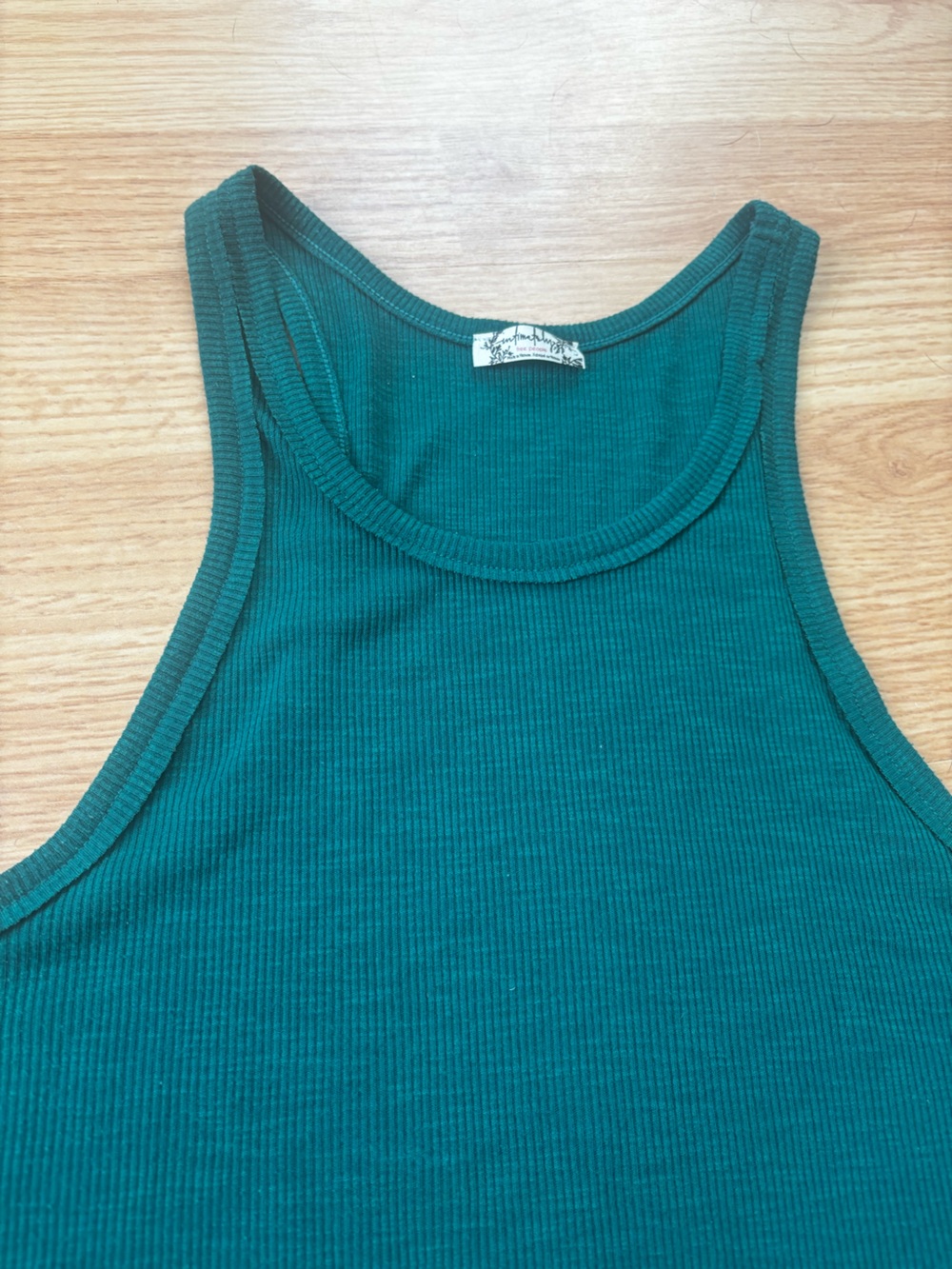 Free people intimately free Long Beach rib tank teal green large race back - Picture 3 of 7